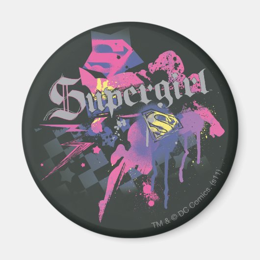 Supergirl Checkered Splatter Magneet (Voorkant)