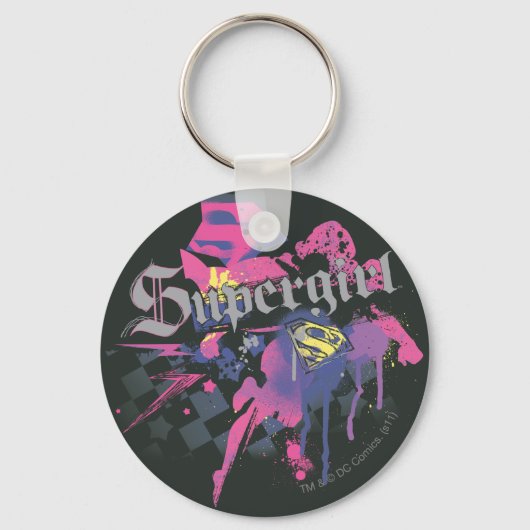 Supergirl Checkered Splatter Sleutelhanger (Voorkant)