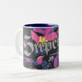 Supergirl Checkered Splatter Tweekleurige Koffiemok (Voorkant links)