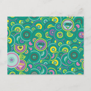 Supergirl Circle Green Pattern Briefkaart