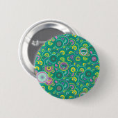 Supergirl Circle Green Pattern Ronde Button 5,7 Cm (Voorkant /achterkant)