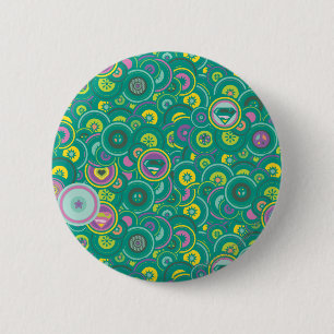 Supergirl Circle Green Pattern Ronde Button 5,7 Cm