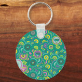Supergirl Circle Green Pattern Sleutelhanger (Voorkant)