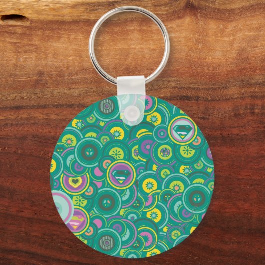 Supergirl Circle Green Pattern Sleutelhanger (Voorkant)