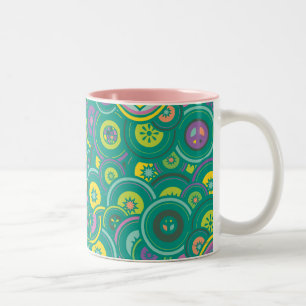 Supergirl Circle Green Pattern Tweekleurige Koffiemok