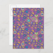 Supergirl Circle Paars Patroon Briefkaart (Voorkant / Achterkant)