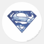 Supergirl Cloud Logo Ronde Sticker (Voorkant)
