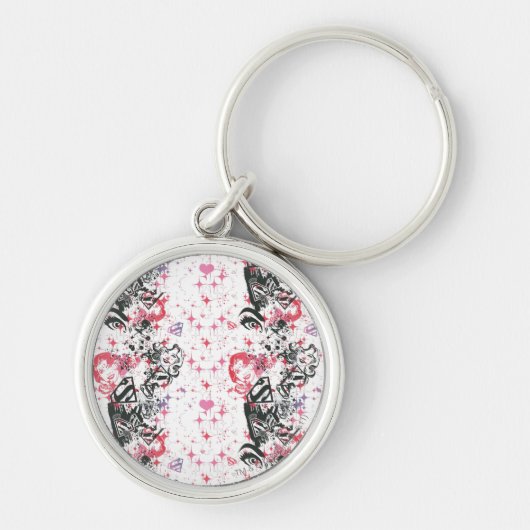 Supergirl Collage Patroon Sleutelhanger (Voorkant)