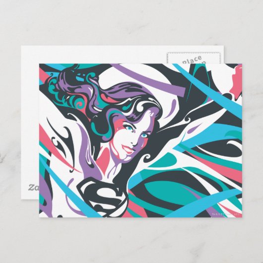 Supergirl Color Splash Swirls 2 Briefkaart (Voorkant / Achterkant)