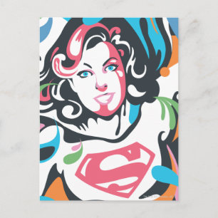 Supergirl Color Splash Swirls 3 Briefkaart