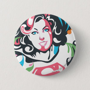 Supergirl Color Splash Swirls 3 Ronde Button 5,7 Cm