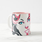 Supergirl Color Splash Swirls 3 Tweekleurige Koffiemok (Voorkant links)