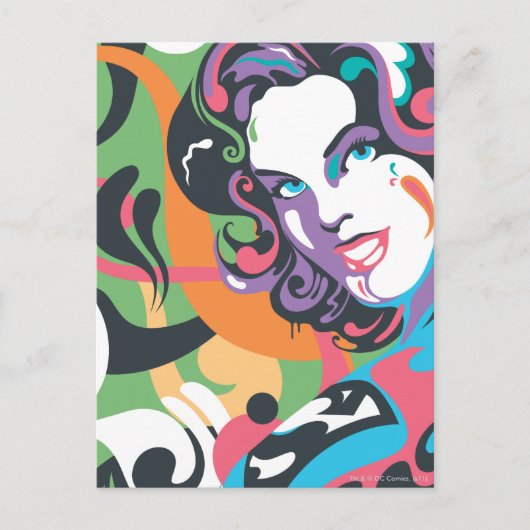 Supergirl Color Splash Swirls 4 Briefkaart (Voorkant)