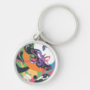 Supergirl Color Splash Swirls 4 Sleutelhanger