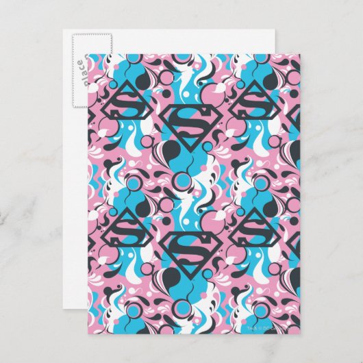 Supergirl Color Splash Swirls Pattern 7 Briefkaart (Voorkant / Achterkant)