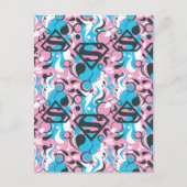 Supergirl Color Splash Swirls Pattern 7 Briefkaart (Voorkant)