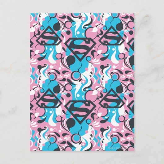 Supergirl Color Splash Swirls Pattern 7 Briefkaart (Voorkant)