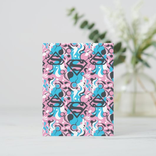 Supergirl Color Splash Swirls Pattern 7 Briefkaart (Staand voorkant)
