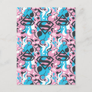Supergirl Color Splash Swirls Pattern 7 Briefkaart
