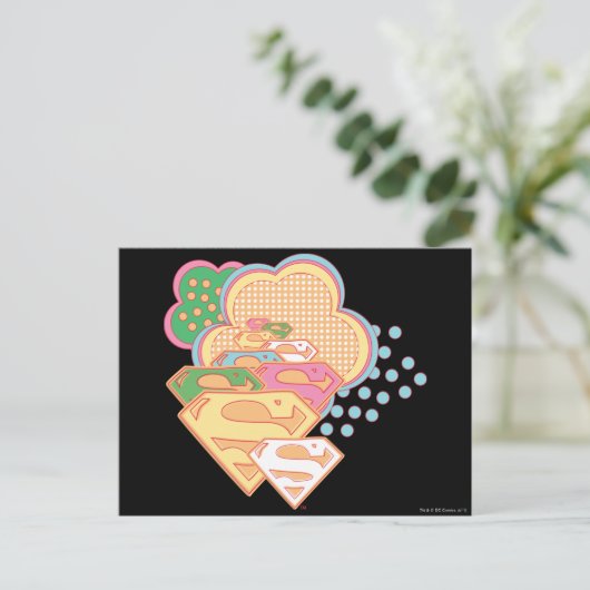 Supergirl Colorful Cloud Logo Briefkaart (Staand voorkant)