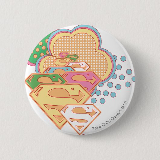 Supergirl Colorful Cloud Logo Ronde Button 5,7 Cm (Voorkant)