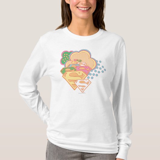 Supergirl Colorful Cloud Logo T-shirt (Voorkant)