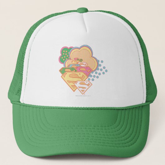 Supergirl Colorful Cloud Logo Trucker Pet (Voorkant)