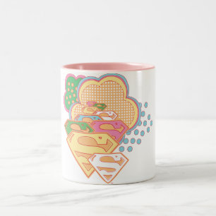 Supergirl Colorful Cloud Logo Tweekleurige Koffiemok