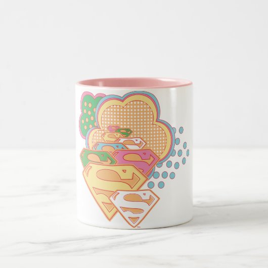 Supergirl Colorful Cloud Logo Tweekleurige Koffiemok (Center)