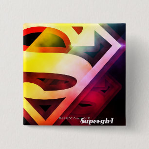 Supergirl Colorful Logo Vierkante Button 5,1 Cm