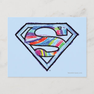 Supergirl Colorful Sketch Logo Briefkaart