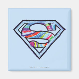 Supergirl Colorful Sketch Logo Magneet