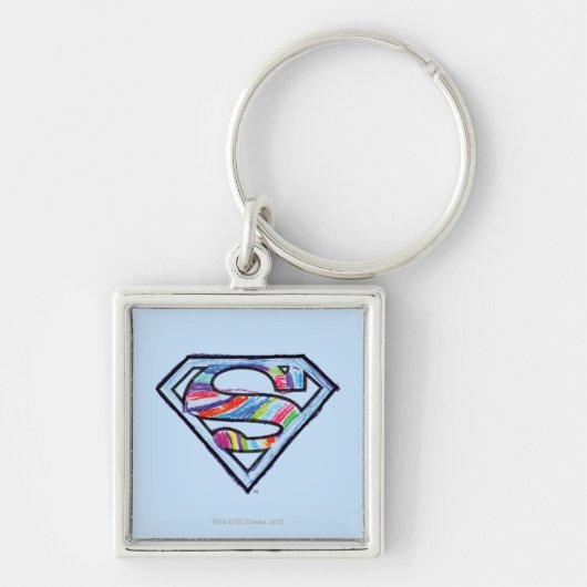 Supergirl Colorful Sketch Logo Sleutelhanger (Voorkant)