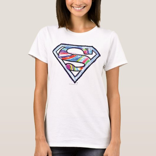 Supergirl Colorful Sketch Logo T-shirt (Voorkant)