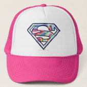 Supergirl Colorful Sketch Logo Trucker Pet (Voorkant)