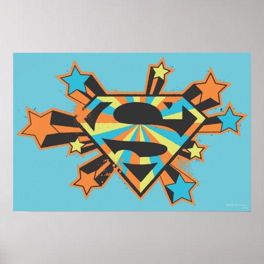 Supergirl Colorful Stars Logo Poster (Voorkant)