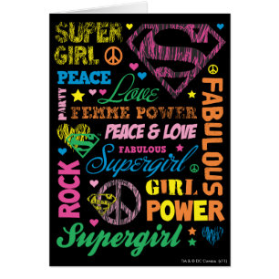 Supergirl Colorful Text Collage
