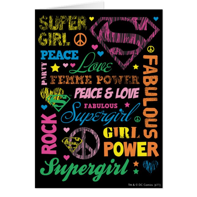 Supergirl Colorful Text Collage (Voorkant)