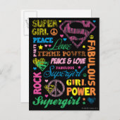 Supergirl Colorful Text Collage Briefkaart (Voorkant / Achterkant)