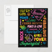 Supergirl Colorful Text Collage Briefkaart (Voorkant / Achterkant)