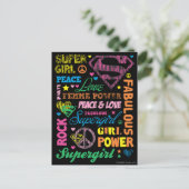 Supergirl Colorful Text Collage Briefkaart (Staand voorkant)