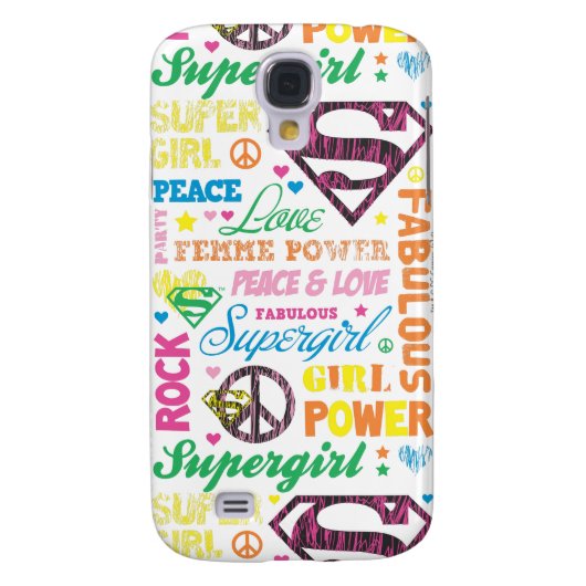 Supergirl Colorful Text Collage Case-Mate Samsung Galaxy Hoesje (Achterkant)