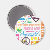 Supergirl Colorful Text Collage Magneet (Voorkant / Achterkant)