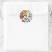 Supergirl Comic Capers 2 Ronde Sticker (Tas)