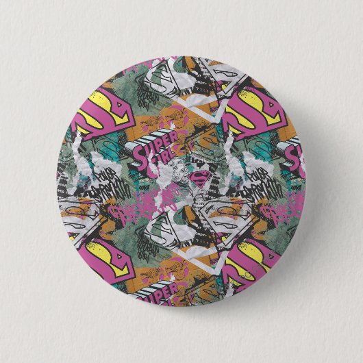 Supergirl Comic Capers Patroon 10 Ronde Button 5,7 Cm (Voorkant)