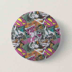 Supergirl Comic Capers Patroon 10 Ronde Button 5,7 Cm