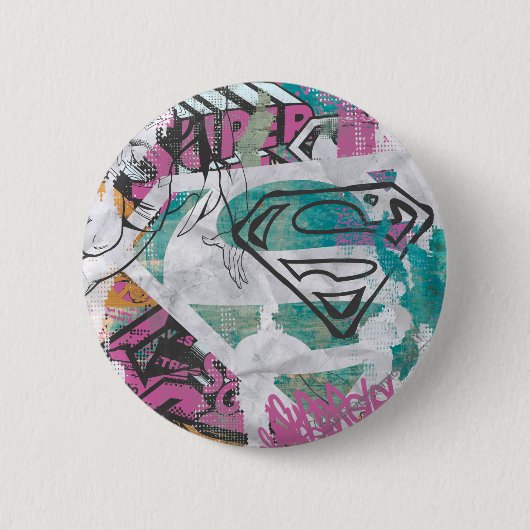 Supergirl Comic Capers Patroon 11 Ronde Button 5,7 Cm (Voorkant)