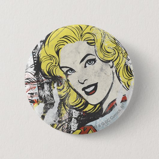 Supergirl Comic Caps 1 Ronde Button 5,7 Cm (Voorkant)