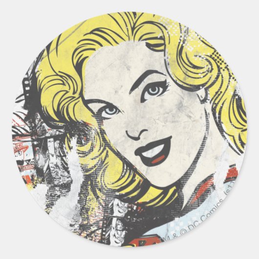 Supergirl Comic Caps 1 Ronde Sticker (Voorkant)