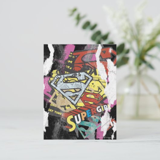 Supergirl Comic Caps 4 Briefkaart (Staand voorkant)